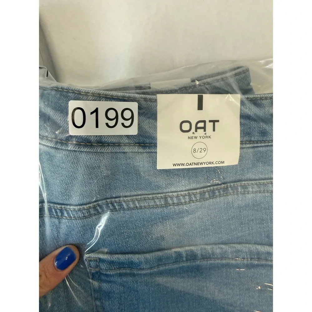 OAT New York Womens High Rise Raw Hem Denim Shorts‎ Blue Size 8/29 S0024-CA